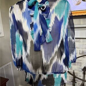 Chiffon Blouse with Tie Neck